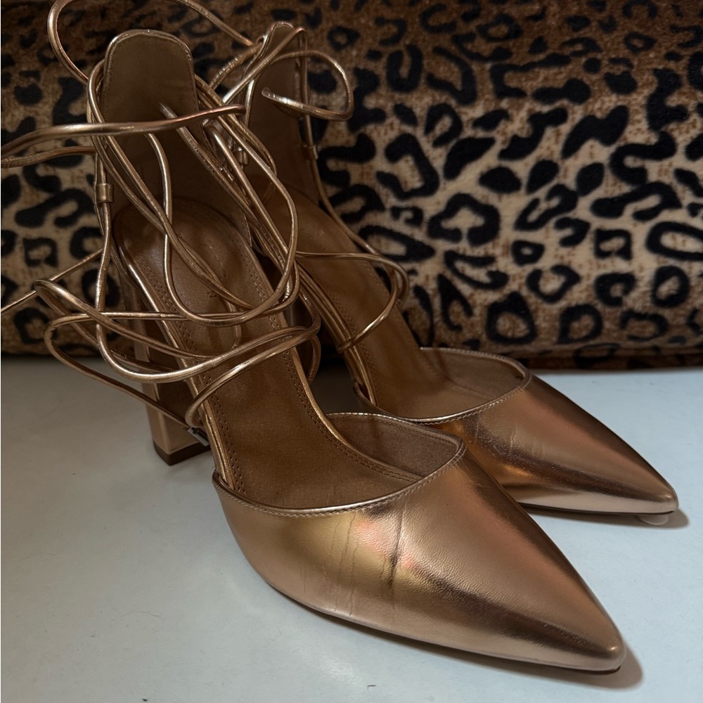 ASOS Metallic Gold Strappy Heels